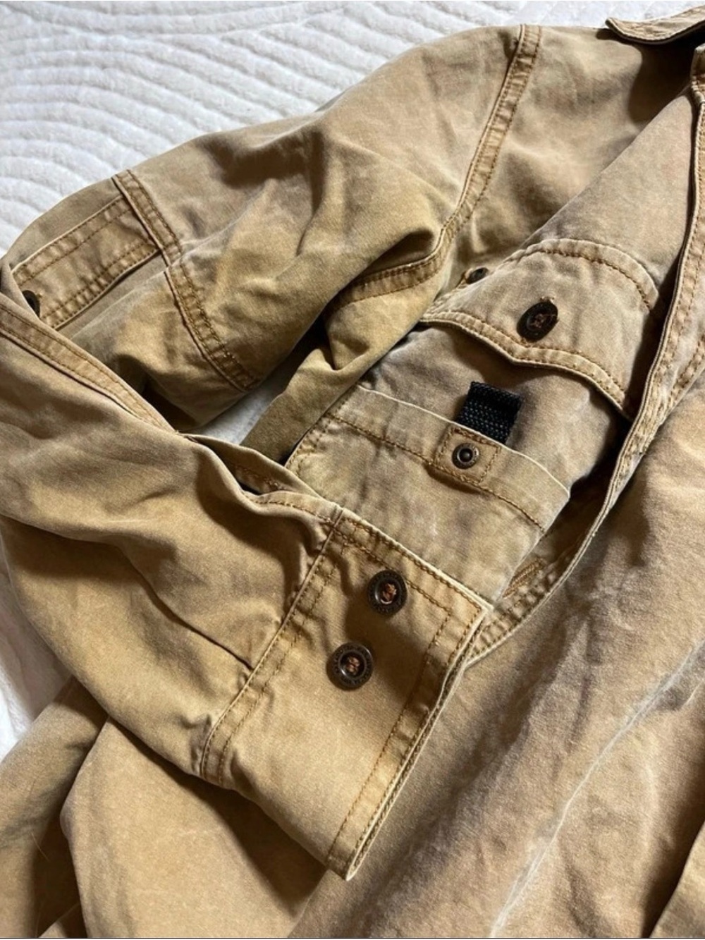 Vintage Kakadu Traders Australia waxed canvas oilskin shirt/jacket brown
